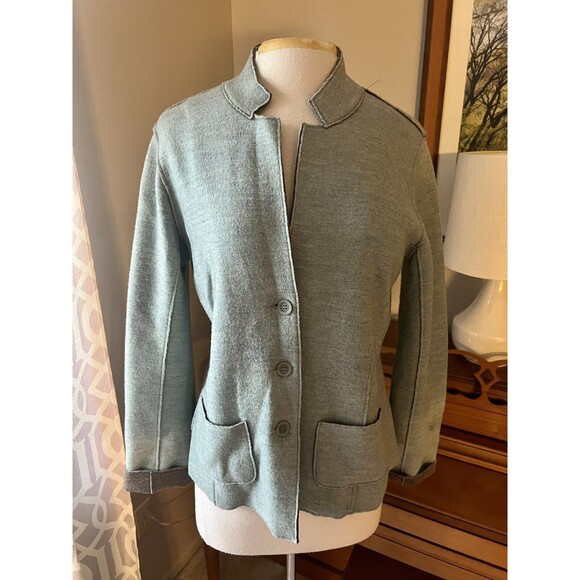 Eileen Fisher Jackets & Blazers - EILEEN FISHER Merino Wool Double-Knit Jacket, Blue/Gray Blazer, Medium, Pockets